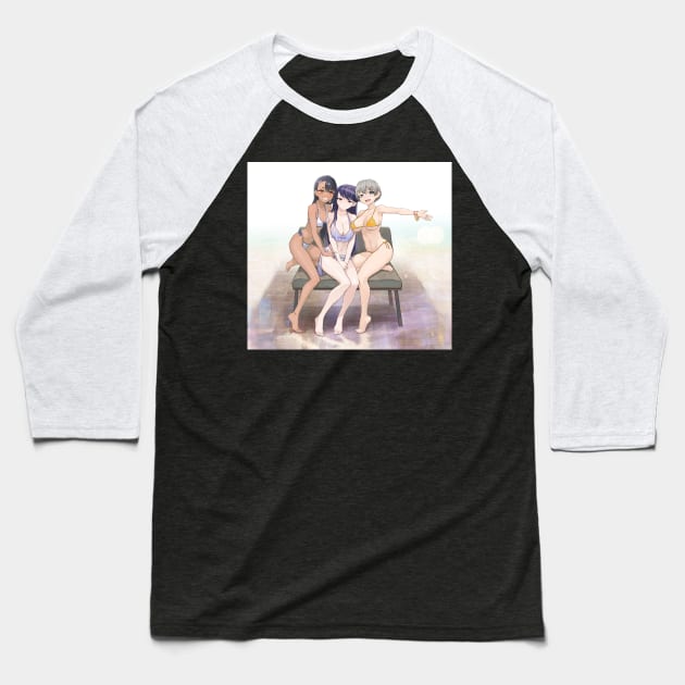 nagatoro, komi-san, uzaki hana Baseball T-Shirt by yugenNovel